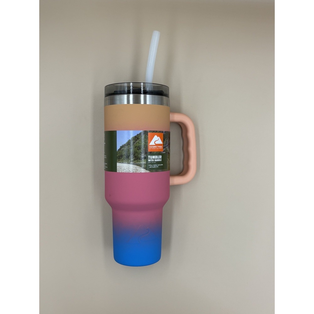 Ozark Trail 40 oz Stainless Steel Tumbler With Handle Insulated Multicolor NEW - Picture 2 of 7